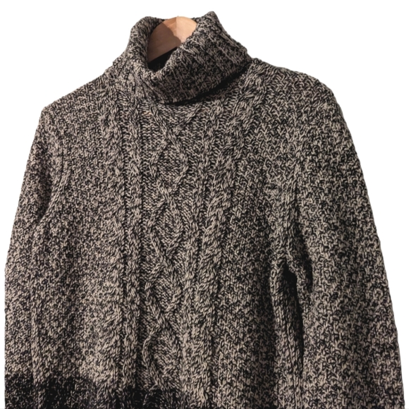 Vince Wool Yak Blend Turtleneck Chunky Cable Knit Ribbed Pullover Sweater - Picture 7 of 14